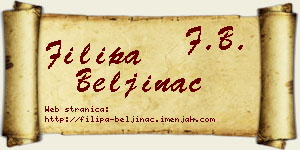 Filipa Beljinac vizit kartica